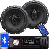 Rádio Mp3 Player Automotivo Bluetooth Fm Usb Roadstar RS-2709BR + 2 Alto Falante 6,5 Pol 130W Rms