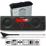 Radio Mp3 Usb Alto Falantes + Subwoofer Integrados Com Antena Longa Kit1396 - Winnparts