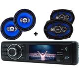 Rádio Mp5 Automotivo Tela 3 pol Bluetooth + par Falante 6 + par 6x9 55w - Orion