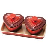 Ramekin de cerâmica Coração Le Creuset vermelho 3PÇS - 24285