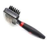 Rasqueadeira com Escova 2 em 1 Para Cachorro PetFit Preto e Vermelho - Petfitstore