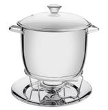 Rechaud aço inox com fogareiro e tampa de vidro - Allegra - Tramontina