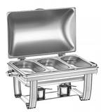 Rechaud Aço Inox Econômico com Tampa Basculante 3 Cubas Tramontina 61045030