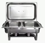 Rechaud Inox 2 cubas 13 litros banho-maria - Aço Inox - 13 Litros - Luxury gourmet