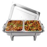 Rechaud Inox 2 Cubas Funda Banho Maria 13L Retangular - Gastromixx