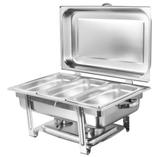 Rechaud inox 3 cubas 13 litros banho-maria com dobradiças - Euro home