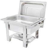 Rechaud Inox 4,5 Litros Base Reforçada Panelas Banho Maria 1 Cuba Buffet 1/2 WH8341 - Mms inox