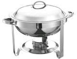 Rechaud Inox redondo 5 litros banho-maria uso profissional - Aço Inox - Richôa