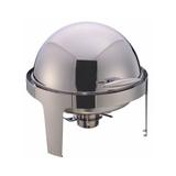 Rechaud Inox Redondo 6 Litros Luxo Tampa Giratória Panelas Banho Maria Buffet RA2101B - Mms inox