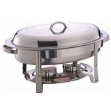 Rechaud Oval Inox 5,5 Litros Base Reforçada Panelas Banho Maria Buffet WH8361 - Mms inox
