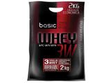 Refil Whey Protein 3W 2Kg Morango - Basic Nutrition