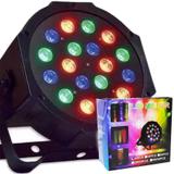 Refletor Canhao 18 Leds Display Digital RGB Mini Strobo Festas Luz Iluminacao Bivolt (Led Mini Par 18 pcs) - Ab midia