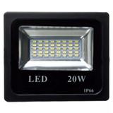 Refletor Holofote Led 20w Smd Branco Frio Loja Faixada Casa - Importado