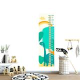 Régua Crescimento Adesivo dinossauro verde arco iris RC045 - Conspecto