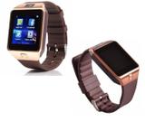 Relógio Bluetooth Smartwatch Dz09 Iphone Android Gear Chip - Marrom-Dourado