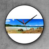 Relógio de parede decorativo, criativo e descolado Panorâmica de praia - Colours creative photo decor