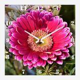 Relógio de Parede para Cozinha Flor Margarida Rosa 30x30cm - Decore pronto