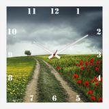 Relógio de Parede Personalizado Paisagem Campo Papoulas 30x30cm - Decore pronto