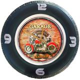 Relógio De Parede Pneu Com Led E Controle Remoto Garage Tradition - Versare anos dourados