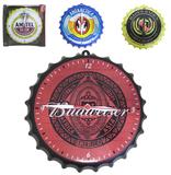Relogio de parede redondo cerveja modelo tampa de garrafa 27cm de ø - Nova alianca