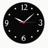 Relogio De Parede Redondo Silencioso Plastico 30cm Preto - Romesa