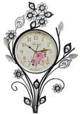 Relogio De Parede Retro Vintage Para Decoracao Flor Grande - Braslu