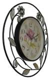 Relogio De Parede Retro Vintage Redondo E Flores Para Decoracao - Braslu