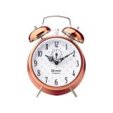 Relógio despertador analógico decorativo mecânico iluminação noturna fluorescente herweg cobre