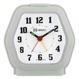 Relógio despertador analógico tradicional quartz iluminação noturna alarme herweg verde claro