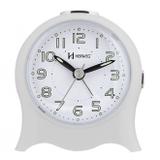 Relogio despertador decorativo iluminação noturna com soneca branco herweg