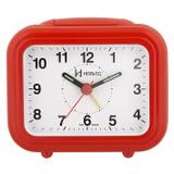 Relogio despertador decorativo retangular mecanismo step vermelho herweg