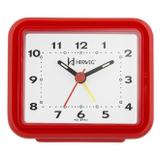Relogio despertador decorativo tradicional retangular mecanismo step vermelho herweg