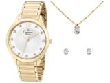 Relógio Feminino Champion Analógico Elegance - CN25903W Dourado com Acessórios
