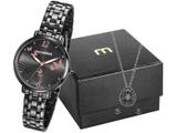 Relógio Feminino Mondaine Analógico - 53826LPMVPE3K2 Preto com Acessórios