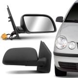 Retrovisor Elétrico Polo 2002 2003 2004 2005 2006 2007 2008 2009 2010 2011 Preto com Espelho - Retrovex