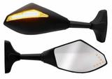 Retrovisor Esportivo Pisca Led Carenagem Cbr Ninja R6 Zx10 Cbr Preto Par - Serjão parts