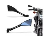 Retrovisor Moto Esportivo Universal Tipo Rizoma Ritz Preto Lente Azul Convexa Par - Allen