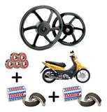 Roda 6 Palitos Liga Leve Pop 100 /pop 110i Prata+lonas+rolam - Fabreck