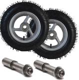 Roda de aluminio aro 8 pneu camara e eixo kit 2 peças usinna