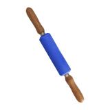 Rolo para Massagem Cabo Madeira Modelax Azul Cera Fácil - Roloplastic