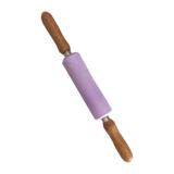 Rolo para Massagem Cabo Madeira Modelax Lilás Cera Fácil - Roloplastic