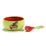 Romero Britto Bowl CerÂmica c/ colher Maçã - Trevisan
