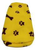 Roupa Capa Soft Para Cachorro Amarelo Com Patinhas Tamanho P - Nica pet