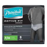 Roupa Íntima Plenitud Active Masculina P/M Com 8 Unidades - Plenitude