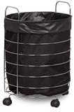 Roupeiro / Cesto para Roupas Redondo Cromado 60L Preto 253-7 - Niquelart