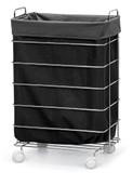 Roupeiro / Cesto para Roupas Retangular Cromado 50L Preto 254-7 - Niquelart
