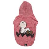 Roupinha Moletom para cães modelo Sleeping Snoopy e Charlie Brown com Capuz Zooz Pet Vermelho Tam P