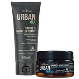 Sabonete Facial Esfoliante + Pomada Modeladora - Urban Men - Farmaervas