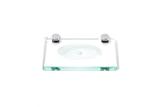 Saboneteira em Vidro Incolor Lapidado - Aquabox - 14cmx9cmx10mm.