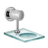 Saboneteira Vidro Metal Para Banheiro Parede Porta Sabonete Luxo - Tfc